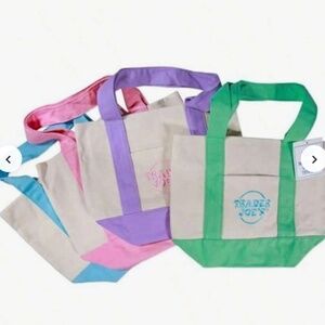 Trader Joe's 2026 Pastel Mini Canvas Tote - Set of 4 - NEW w/tags - Ltd. Edition